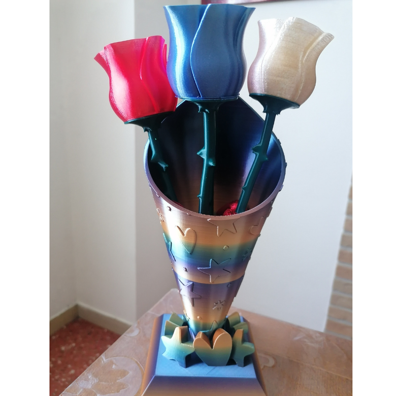 Vaso stampa 3d PLA blu h15 cm BIG